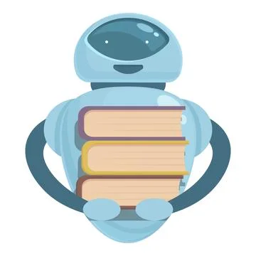 Book stack bot icon cartoon vector. Business study 스톡 일러스트