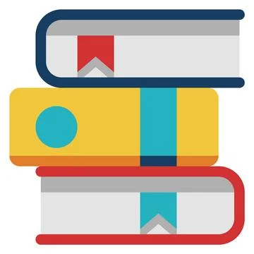Book stack color icon. Flat library symbol イラスト素材