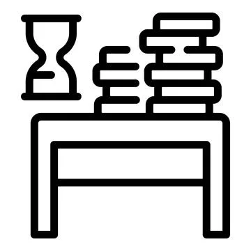 Book stack desktop icon, outline style 스톡 일러스트