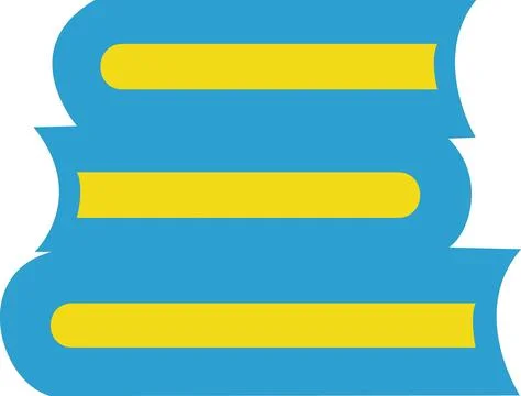 Book stack icon blue education library symbol Stock Illustration