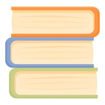 Book stack icon cartoon . Pile school 스톡 일러스트