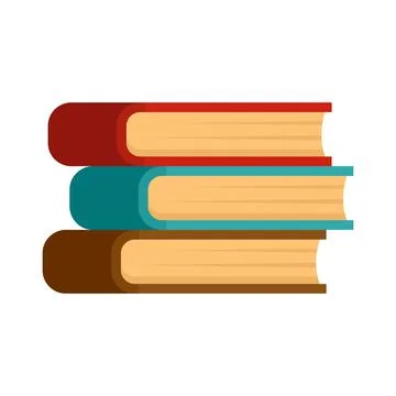 Book stack icon flat isolated vector Stock Illustration