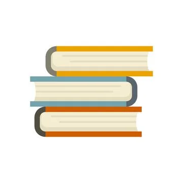 Book stack icon flat isolated vector Stock Illustration