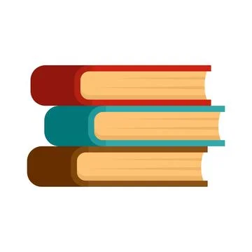 Book stack icon flat isolated Stock Illustration