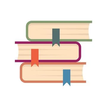 Book stack icon flat isolated Stock Illustration