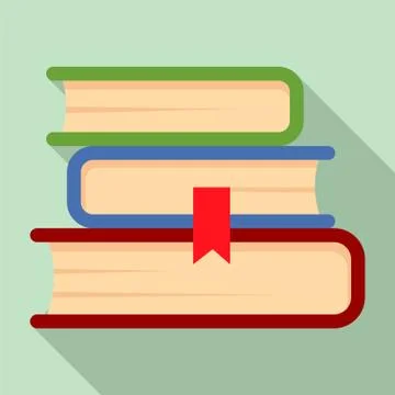 Book stack icon, flat style 스톡 일러스트