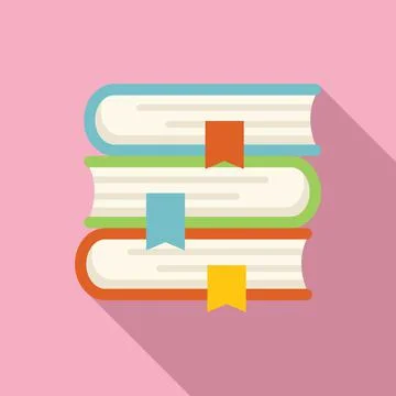 Book stack icon flat vector. Form check Stock Illustration