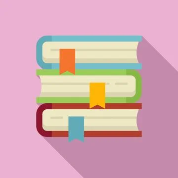 Book stack icon flat vector. Campus education Stock Illustration