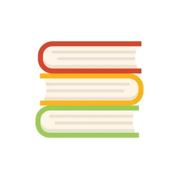 Book stack icon flat vector. Business solution 스톡 일러스트