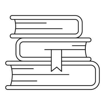 Book stack icon, outline style Illustrazione stock