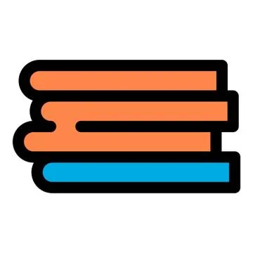 Book stack icon, outline style イラスト素材