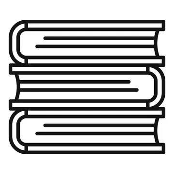Book stack icon, outline style Stock Illustration