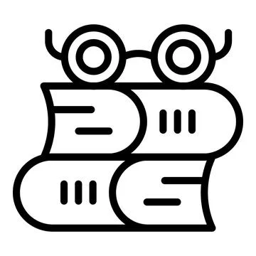 Book stack icon outline vector. Company service Stock Illustration