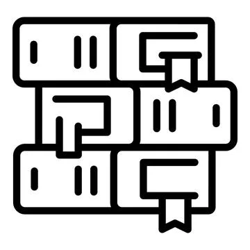 Book stack icon outline vector. Help child Stock Illustration