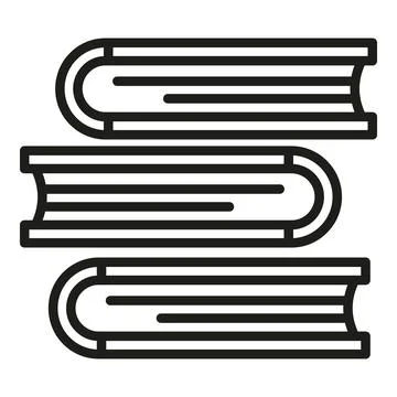 Book stack icon outline vector. Digital business Illustrazione stock