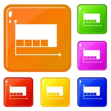 Book stack icons set color Stock Illustration