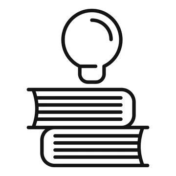 Book stack idea icon outline vector. Problem insight Stock Illustration
