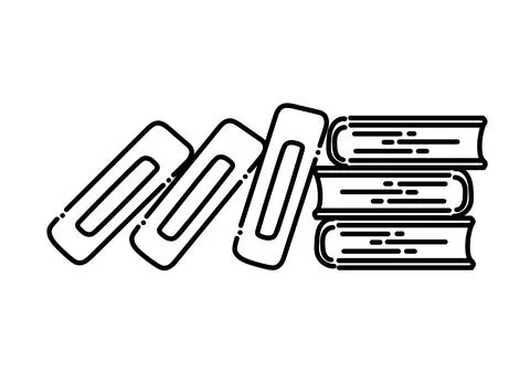 Book stack illustration in dotted line style Stock Illustration