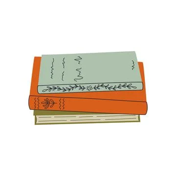 Book stack isolated on transparent background Stock Illustration