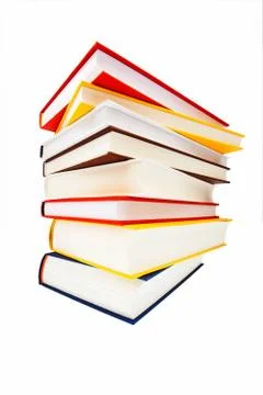 Book stack isolated on white background Stock Photos