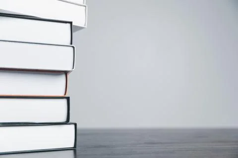 Book stack in the library room and blurred stack book for business and educ.. Stock Photos