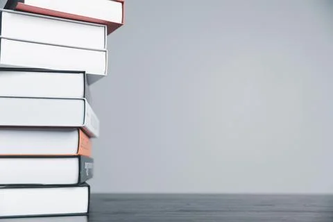 Book stack in the library room and blurred stack book for business and educ.. Foto stock