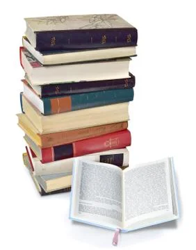 Book stack reading old classic school tower Stock Photos