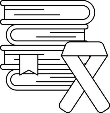 A book stack with a ribbon on top of it 스톡 일러스트