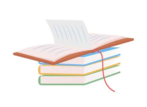 Book stack semi flat color vector item イラスト素材