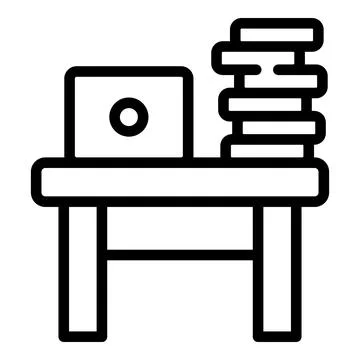 Book stack table icon, outline style 스톡 일러스트
