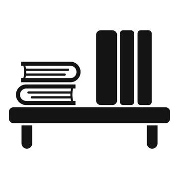 Book stack table icon simple vector. Workspace sit Illustrazione stock