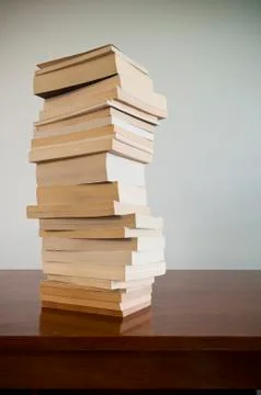 Book stack on table 写真素材
