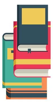 Book stack top view. Study symbol. Learning icon Illustrazione stock