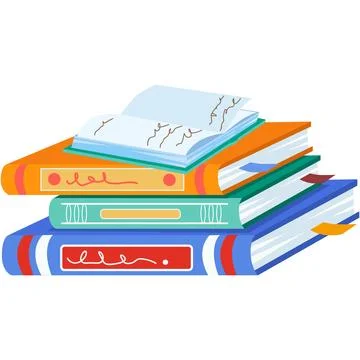 Book stack vector library or school education icon Stock Illustration