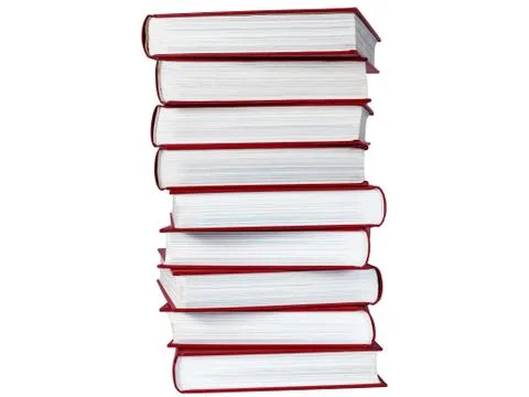 Book stacking on white background. Stock Photos