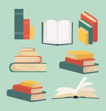 Book of Stacks in flat design collection Illustrazione stock