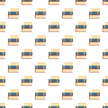 Book stacks seamless pattern for education and knowledge Illustrazione stock
