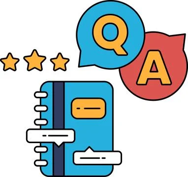 A book with a star and a question mark on it Stock Illustration