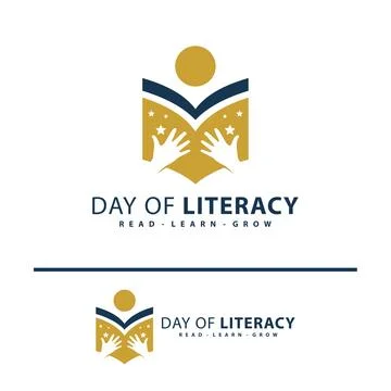 Book Star with Hand logo vector template. Creative Book Hand with Star logo.. Stock Illustration