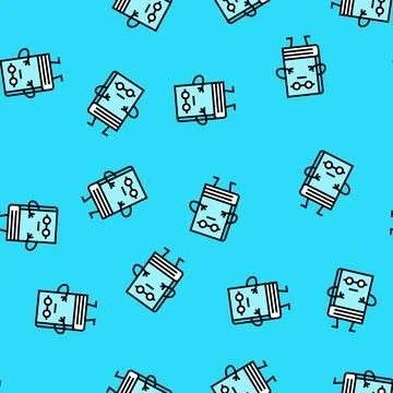 Book stationery character vector seamless pattern Stock Illustration