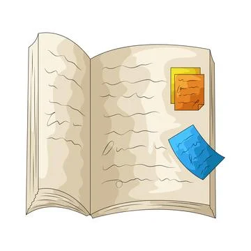 Book with Sticky Note illustration Stock Illustration