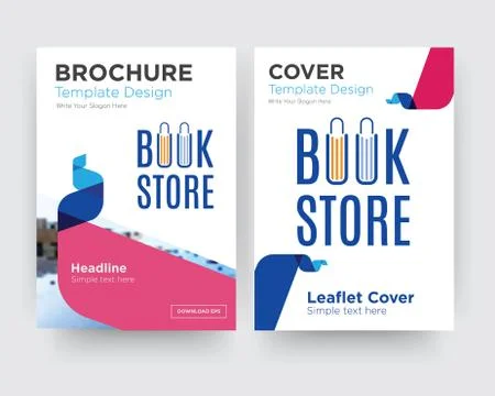 Book store brochure flyer design template Illustrazione stock gratuita
