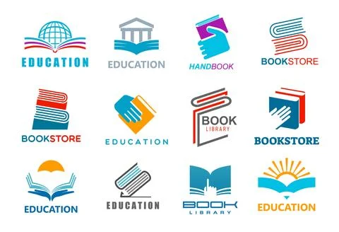 Book store, education, library and handbook icons イラスト素材
