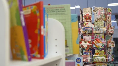 Book store. Postcards. Shop Stock Footage 101571985