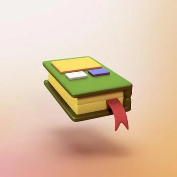 Book - stylized 3d CGI icon object Stock Illustration