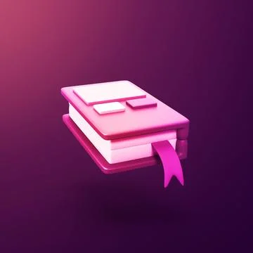 Book - stylized 3d CGI icon object, Not gen Ai Stock Illustration