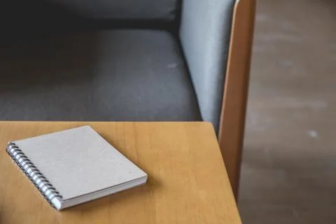 Book on table of brown, copy space 库存照片