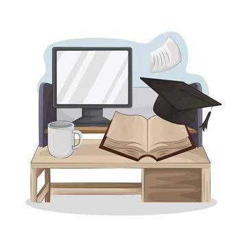 Book On Table Illustrazione stock