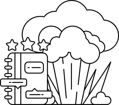 A book is on a table next to a cloud of smoke Stock Illustration