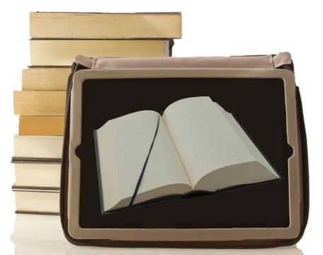 Book on tablet Stock Photos